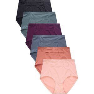 PACK OF 6 Women's Sofra Seamless Solid High Rise Girdle Panty (GL7172)